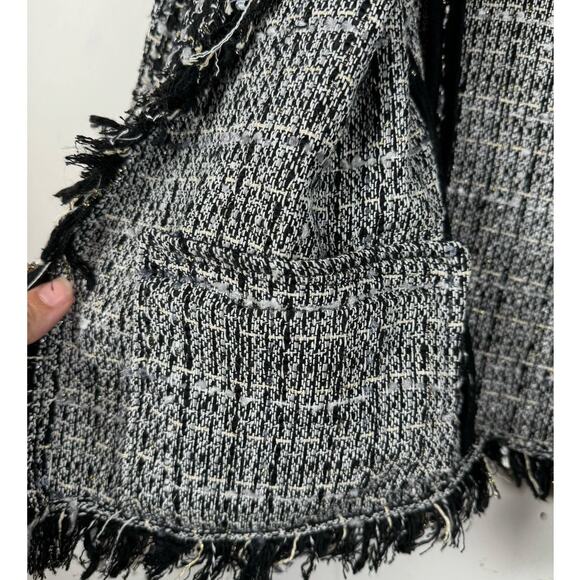 Philosophy Tweed Open Front Blazer Preppy Twee Timeless Work Office Classic S - Picture 8 of 8